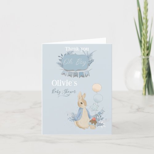 Rabbit Peter Baby Shower Its a Boy  Thank You Card