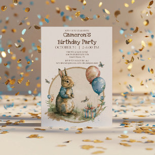 Rabbit Peter Birthday Party Invitation