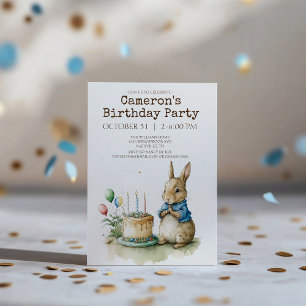 Rabbit Peter Birthday Party Invitation