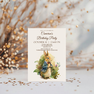 Rabbit Peter Birthday Party Invitation