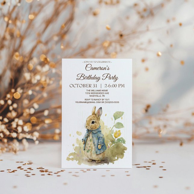 Rabbit Peter Birthday Party Invitation (Creator Uploaded)