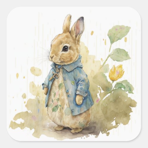 Rabbit Peter party Square Sticker 