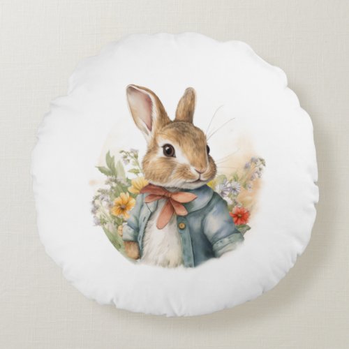 Rabbit Peter Round Pillow