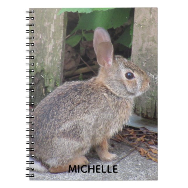 Rabbit Photo Personalized Name  Notebook (Front)