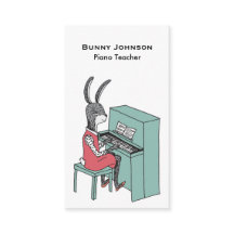 Rabbit Playing Piano Business Card