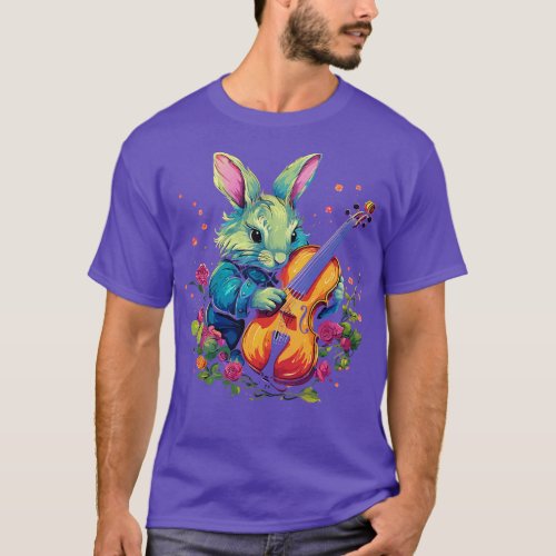 Rabbit Playing Violin T_Shirt