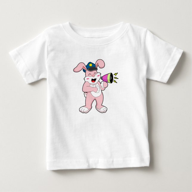 Rabbit Police officer Microphone Baby T-Shirt (Front)