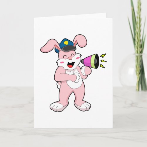 Rabbit Police officer Microphone Card