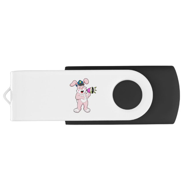 Rabbit Police officer Microphone Flash Drive (Back)