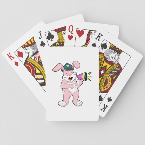 Rabbit Police officer Microphone Poker Cards