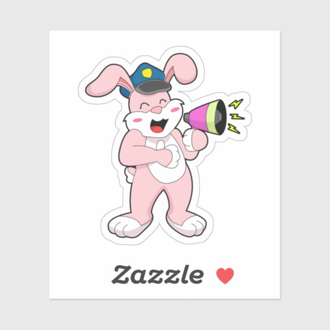 Rabbit Police officer Microphone Sticker (Sheet)
