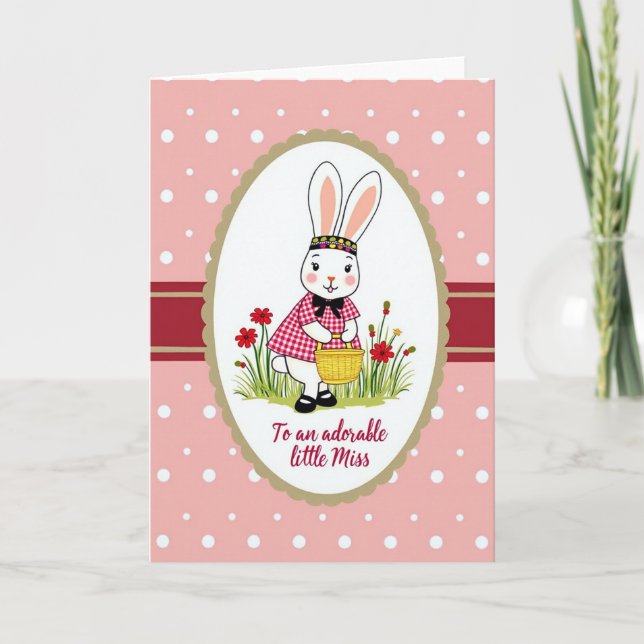 Rabbit Polka Dot Pattern Card (Front)