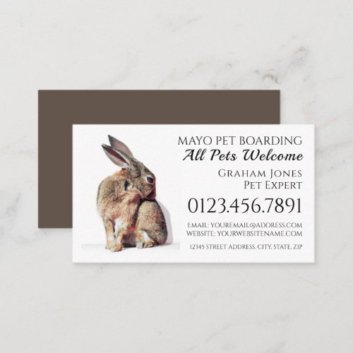 Rabbit Portrait Pet Boarding Business Card