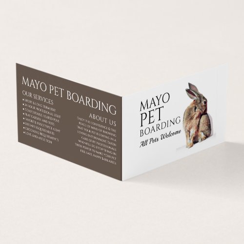 Rabbit Portrait Pet Boarding Detailed Business Card