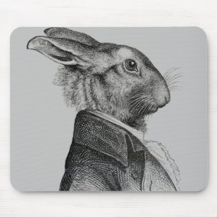 Rabbit Portrait Profile Mouse Pad