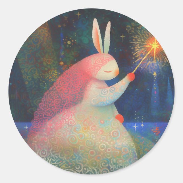 Rabbit Princess Classic Round Sticker (Front)