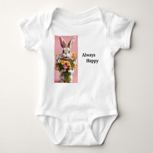 Rabbit printed baby bodysuit
