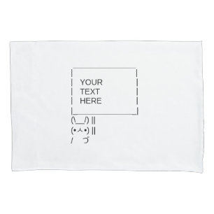 Rabbit Protest Sign / Customizable ASCII Text Art Pillow Case