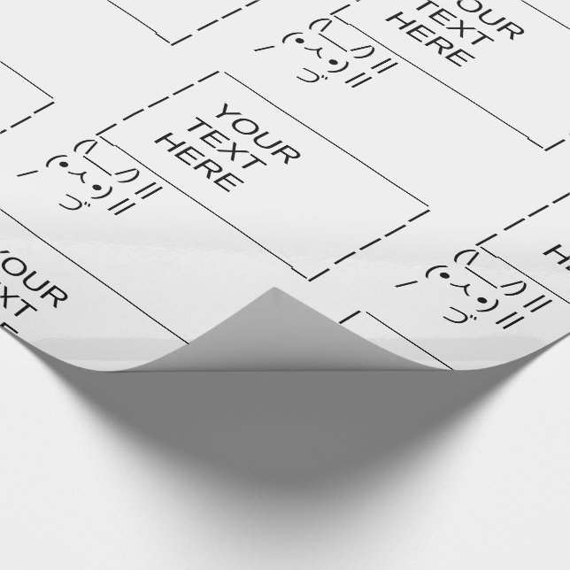 Rabbit Protest Sign / Customizable ASCII Text Art Wrapping Paper (Corner)