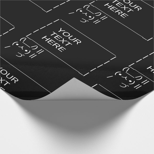 Rabbit Protest Sign / Customizable ASCII Text Art  Wrapping Paper (Corner)