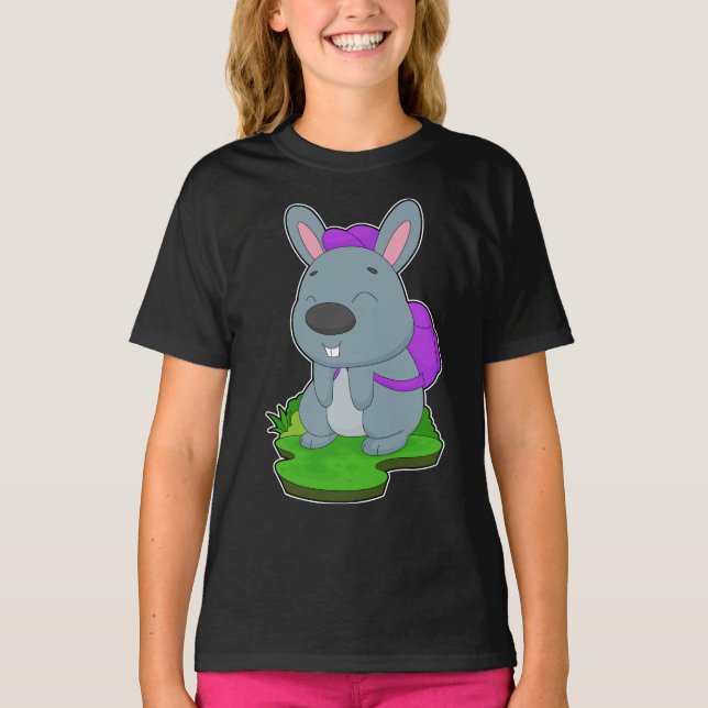 Rabbit Pupil Backpack School T-Shirt (Front)