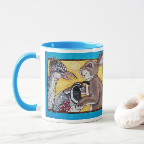 Rabbit Quail Roadrunner Desert Southwest Wildlife Mug