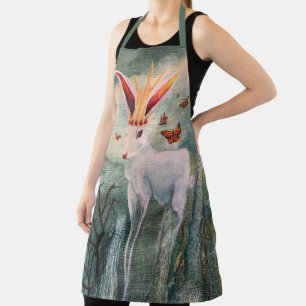 Rabbit Queen Surreal Art All-Over Print Apron