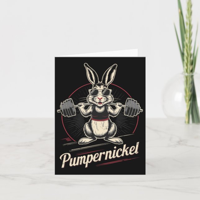Rabbit Rabbit Pumpernickel Karnickel Bodybuilding  Card (Front)
