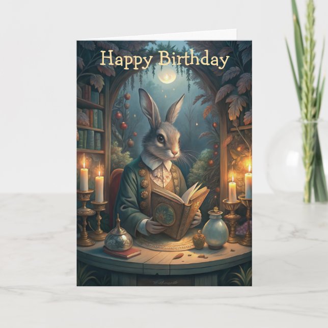 Rabbit Reading Card (Front)