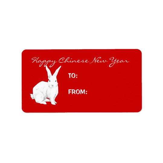 Rabbit red Chinese New Year Gift Tag Label | Zazzle.com