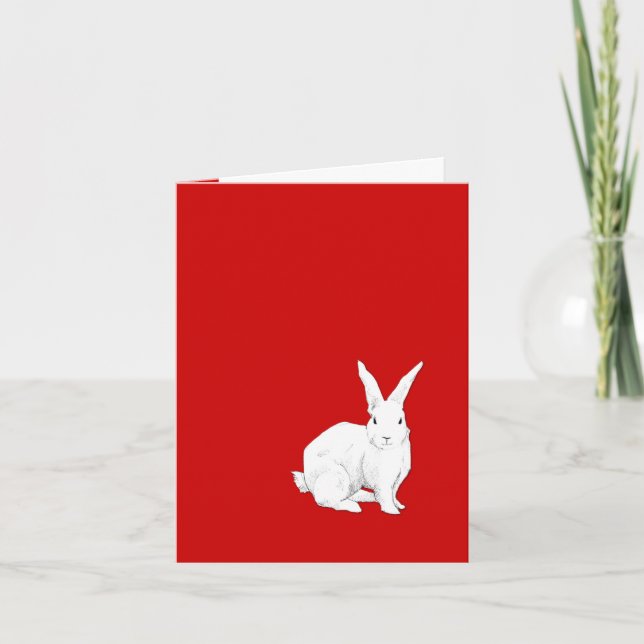 Rabbit red Note Card (Front)