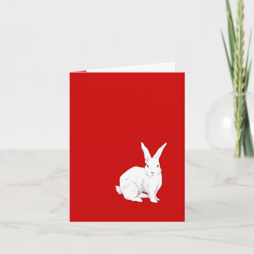 Rabbit red Note Card
