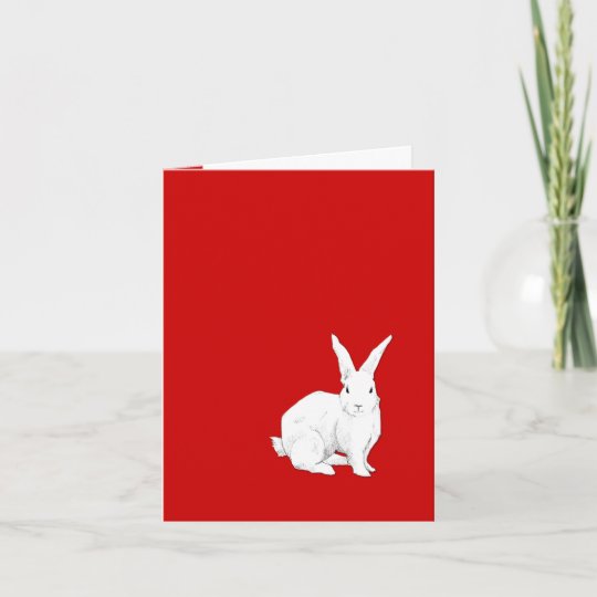 Rabbit red Note Card