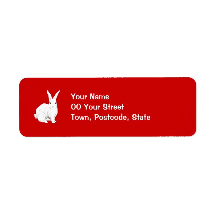Rabbit red Return Address Label