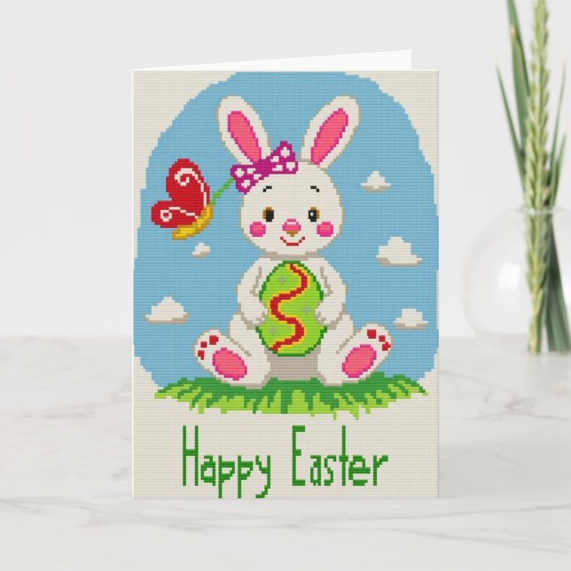 Rabbit Red Swirls Celebration Card (Front)