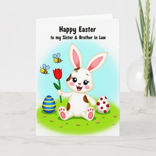 Rabbit Red Tulip Pattern Card (Front)