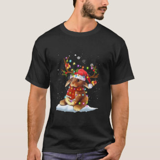 Rabbit Reindeer Xmas Light Christmas Ornaments Xma T-Shirt