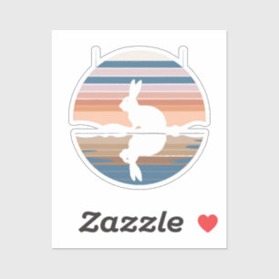 Rabbit Retro Sunset Sticker