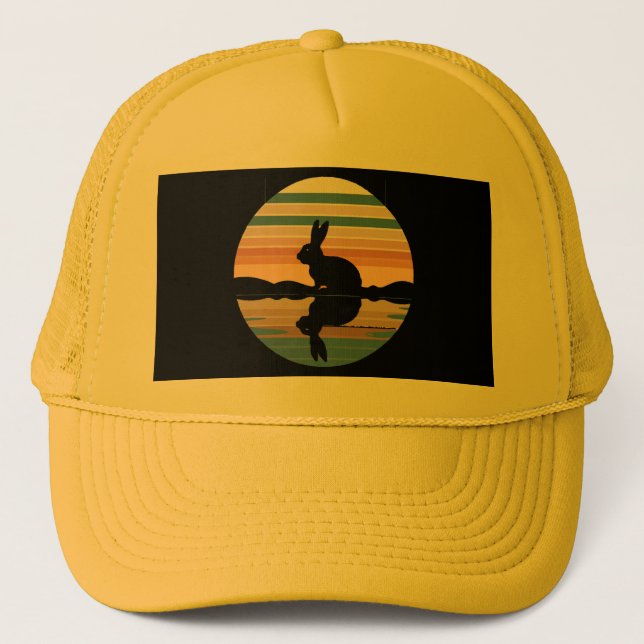 Rabbit Retro Sunset Trucker Hat (Front)