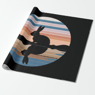 Rabbit Retro Sunset Wrapping Paper