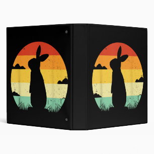 Rabbit Retro Vintage 80s Style Bunny Lover 3 Ring Binder