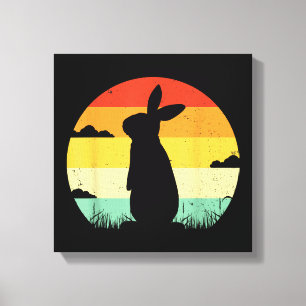 Rabbit Retro Vintage 80s Style Bunny Lover Canvas Print