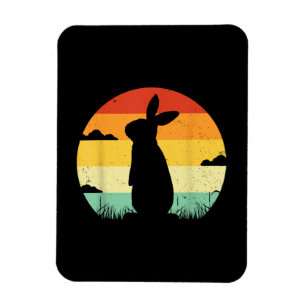 Rabbit Retro Vintage 80s Style Bunny Lover Magnet