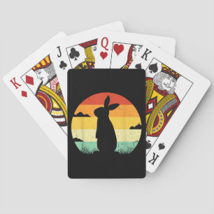 Rabbit Retro Vintage 80s Style Bunny Lover Poker Cards