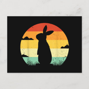 Rabbit Retro Vintage 80s Style Bunny Lover Postcard