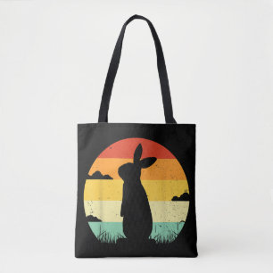 Rabbit Retro Vintage 80s Style Bunny Lover Tote Bag