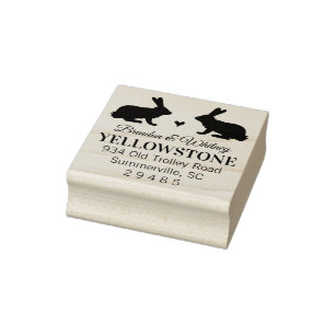 Rabbit Return Address Stamp - Wedding Animals