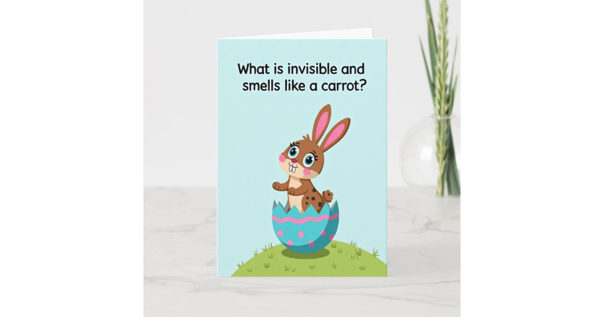 Rabbit Riddle Fun Day Card | Zazzle
