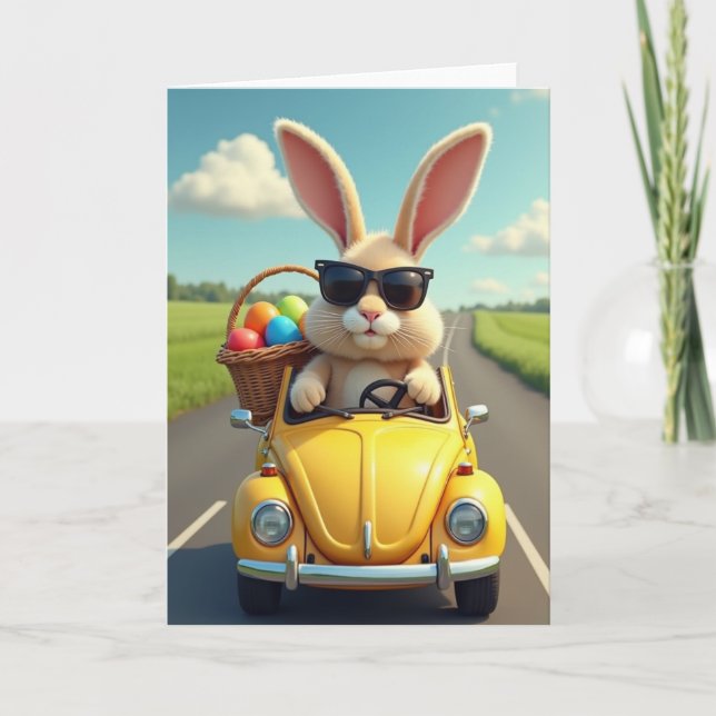 Rabbit Road Trip Holiday Card (Front)