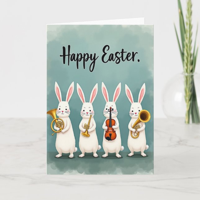 Rabbit Serenade Festive Season Card (Front)